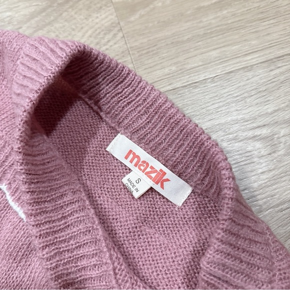 Mazik pink and white ruffled long sleeve sweate - Picture 2 of 3